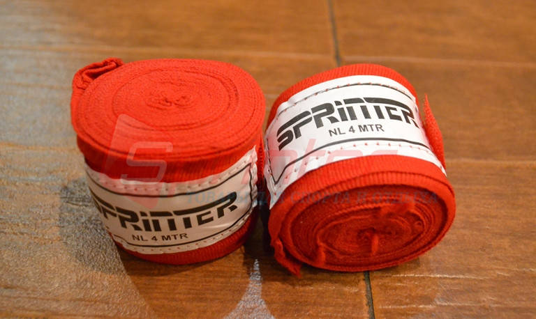 

Бинты боксёрский хлопок, 4 м красный "Sprinter"