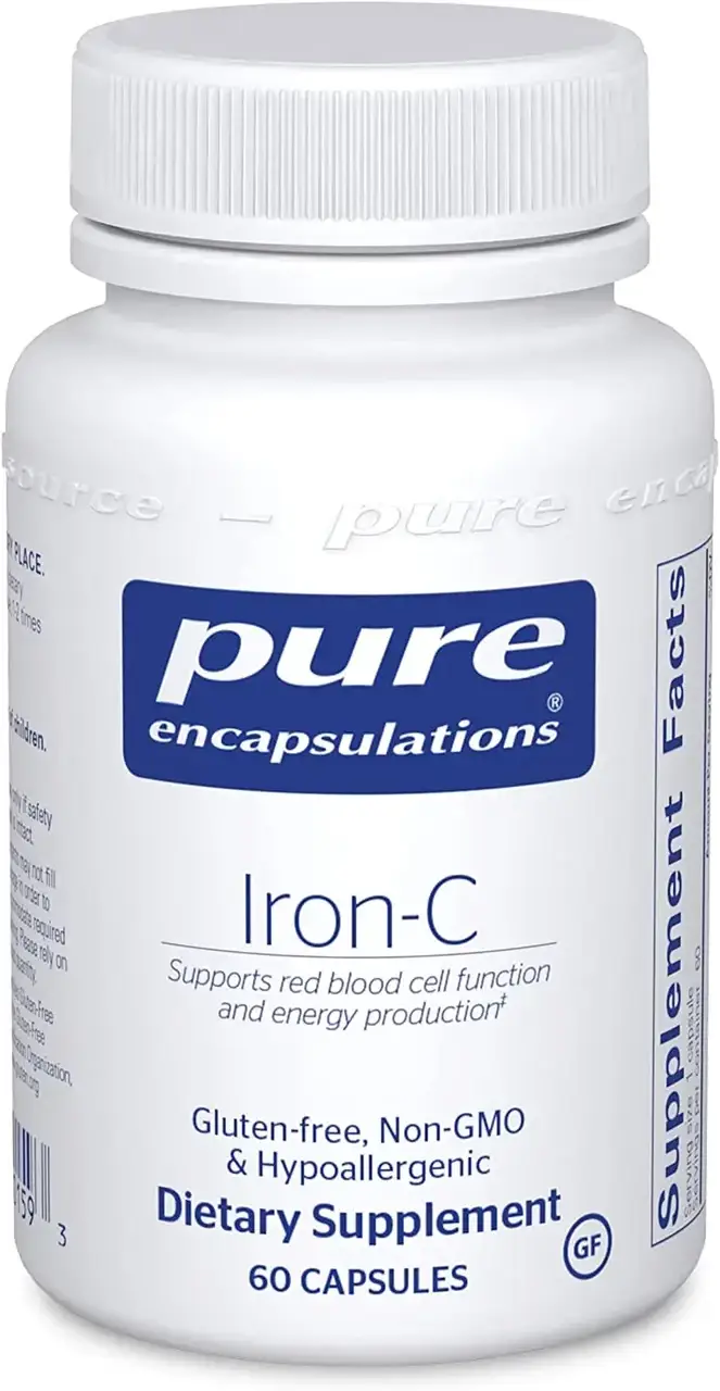 

Железо-C, Iron-C, Pure Encapsulations, 60 Капсул (PE-00159)