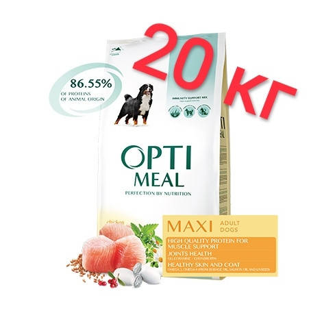 

Optimeal Maxi Adult Dog Сухой корм для взрослых собак крупных пород с курицей 20 кг