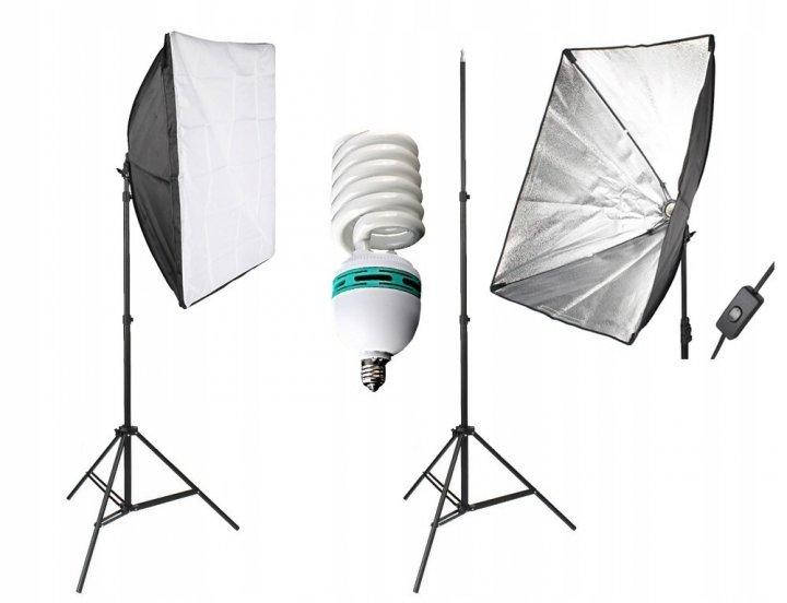

Софтбокс (50х70 см) MASSA + Штатив 220см + 85W / 600W ЛАМПА