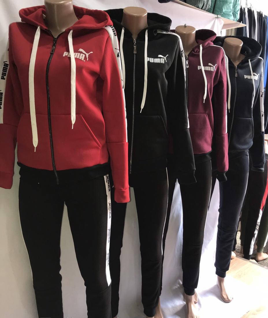 

КОСТЮМ СПОРТИВНЫЙ ЖЕНСКИЙ PUMA НА ФЛИСЕ БОРДОВЫЙ 42, 48р.