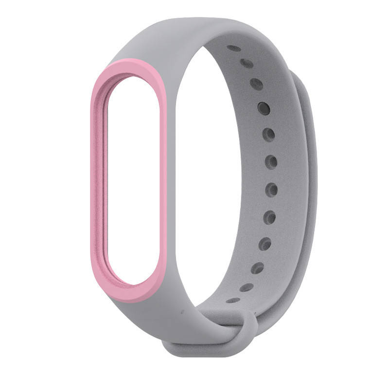 

Силіконовий ремінець MiJobs для Xiaomi Mi Band 3 / 4. Оригінал. Подарунок! Сіро-рожевий