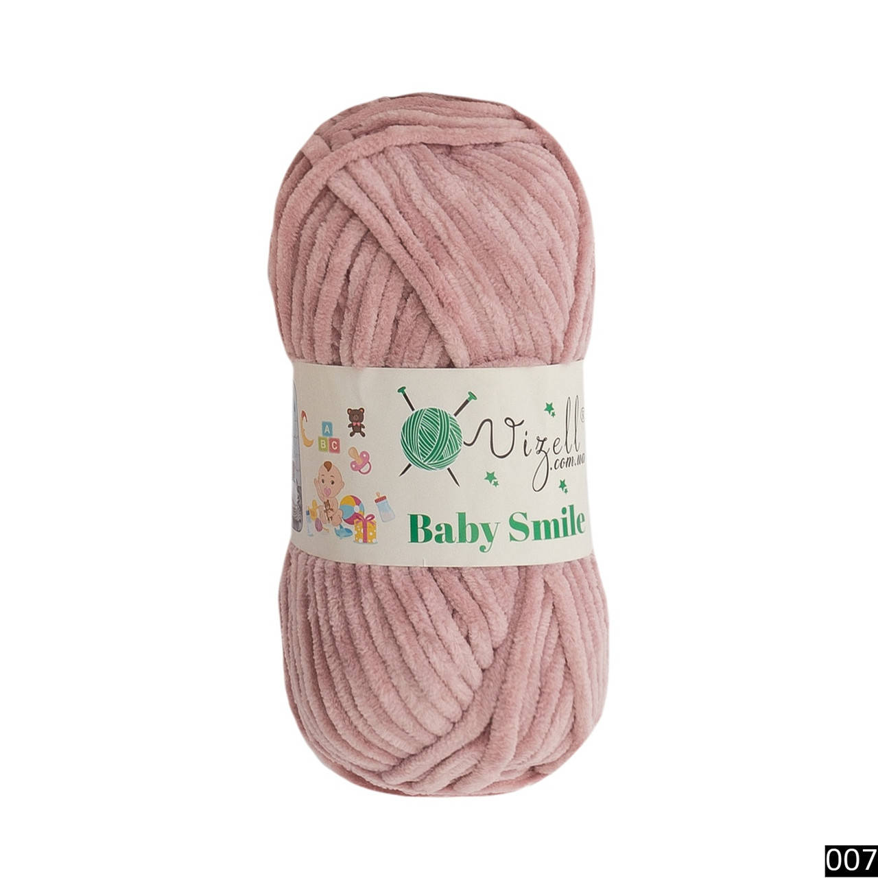 

Плюшевая пряжа Vizell Baby Smail ( Беби Смайл) 007 Пудра