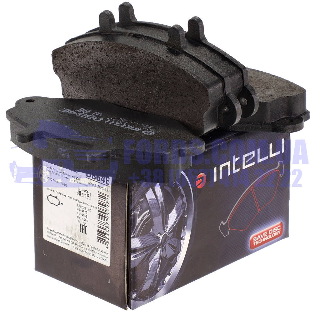 

Колодки тормозные передние FORD TRANSIT 1991-2000 (190V 15") (1301592/93VX2K021BB/D864E) INTELLI