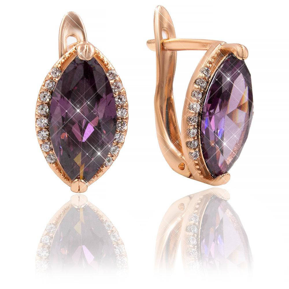 

Серьги 1,3 см фиолетовый (Медицинское золото)