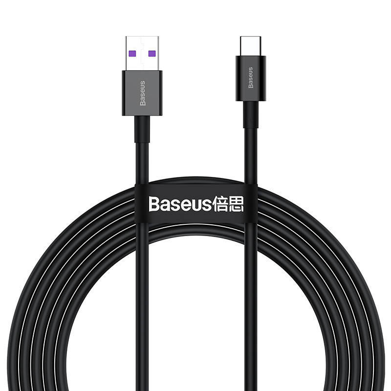 

Дата-кабель Baseus Superior Series Fast Charging 66W USB to Type-C 2m Black (CATYS-A01), Черный
