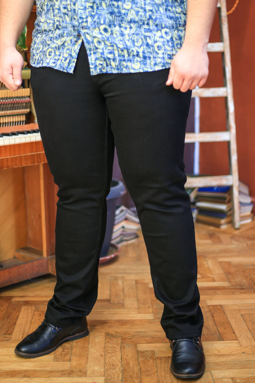 

Мужские черные джинсы на ремне IFC 56-70 размера большого батального размера Турция 70