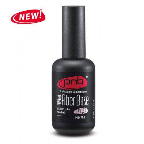 

База для гель-лаку PNB Fiber Milk Pink 17 мл, Файбер, молочно-рожева