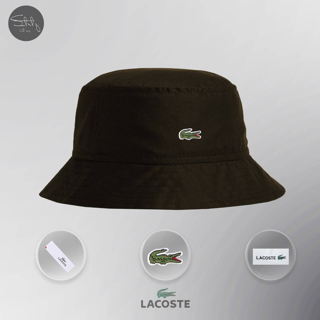

Панама Lacoste однотонная Лакоста хаки