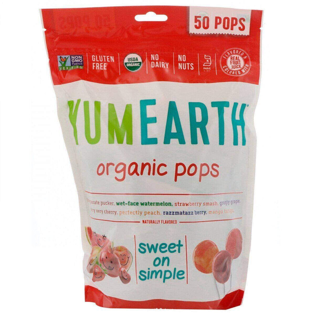 

YumEarth, органические леденцы (50 шт., 8 вкусов), Organic pops