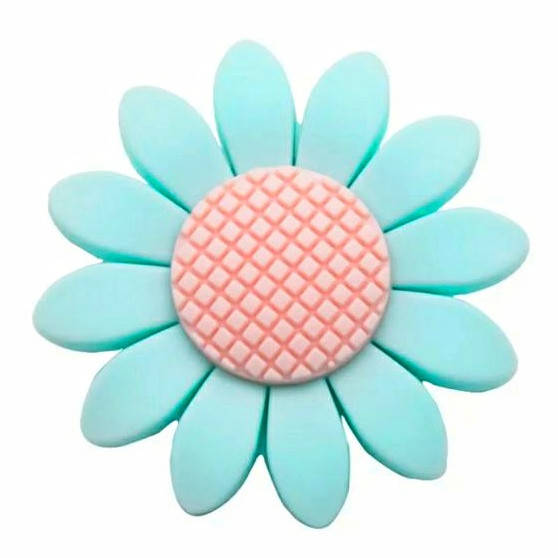 

Ромашка бусина силиконовая Тиффани/розовый кварц