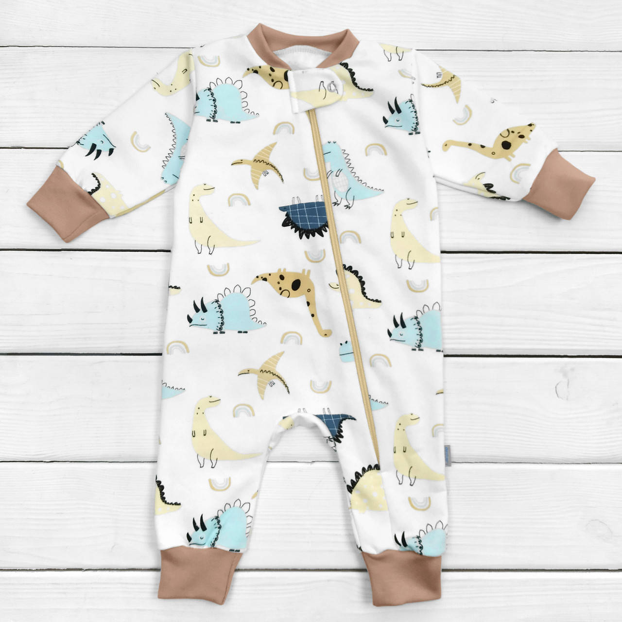 

Слип теплый Дино Белый на ребенка 80