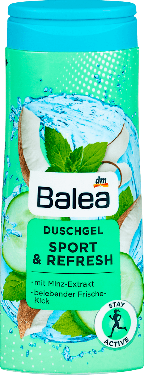 

Гель для душа Balea Duschgel Sport & Refresh Экстракт мяты и Кокос 300мл