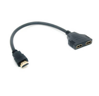 

Разветвитель HDMI сплитер на два монитора 2HDMI, Черный