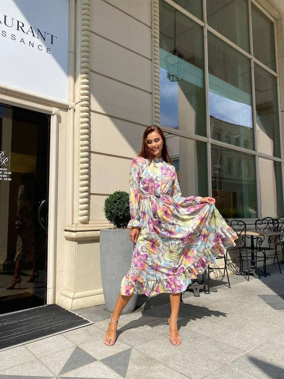 

Женское Платье - (Цветы)