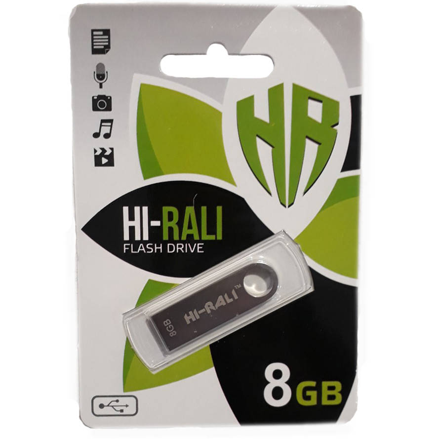 

Флеш-накопитель USB Hi-Rali 8GB Shuttle series Silver