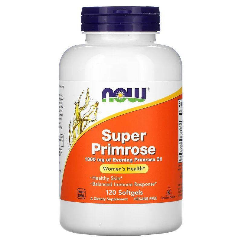 

Now Foods Super Primrose масло примулы вечерней, энотеры. 1300 мг, 120 капсул.