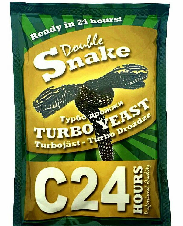 

Сухие турбо дрожжи Double Snake C24