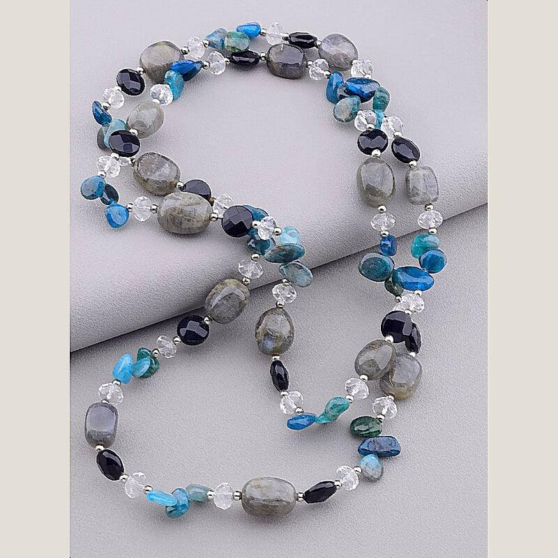 

053105 Бусы Лабрадор, Кианит 90 см.