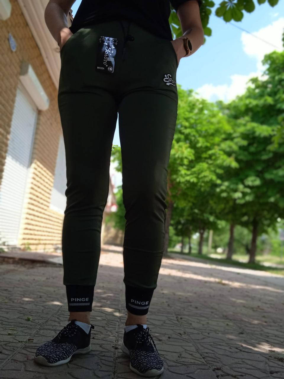 

Женские спортивные лосины"ЗОЛОТО" 2 кармана,Art: 736-2 Sport 3XL/4XL(44-48)Хакі
