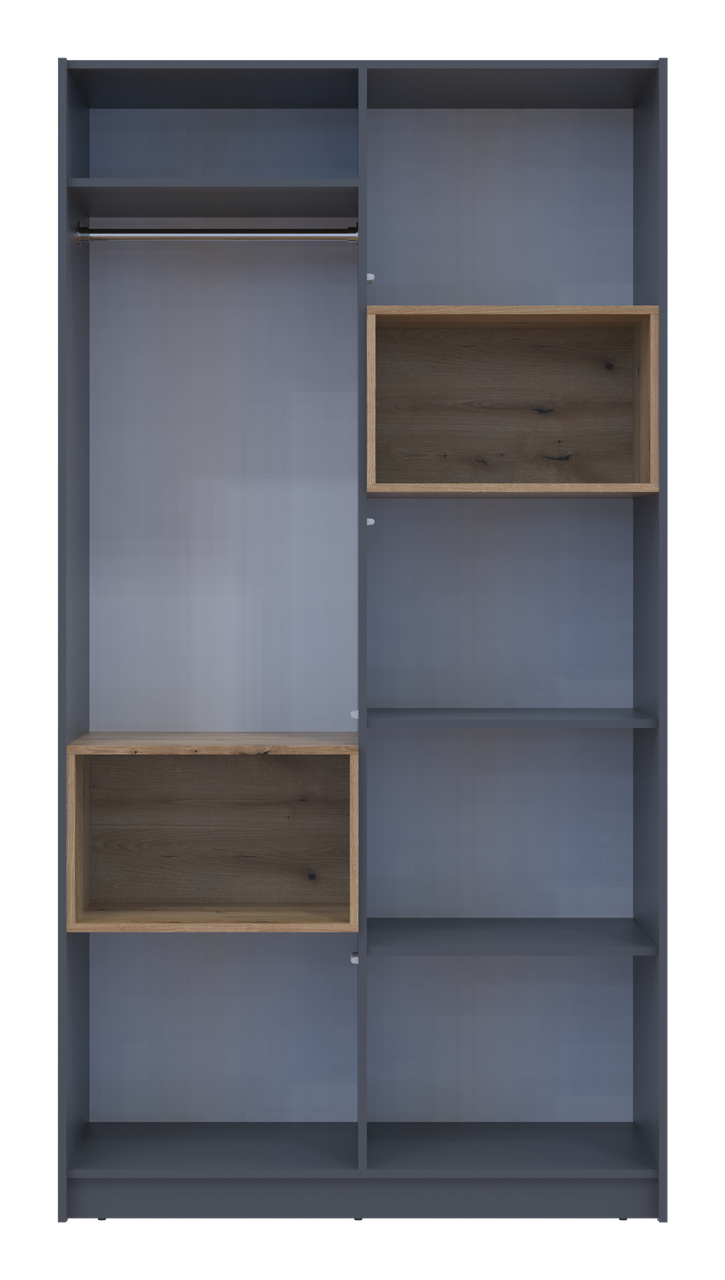 Шафа для одягу з нішею Doros Дейл Графіт/Дуб Евок 2 ДСП 115.2х52х220 (80737722) 3