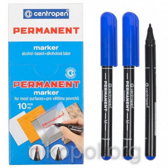 

Маркер перманентный CENTROPEN 2846 синий, тонкий