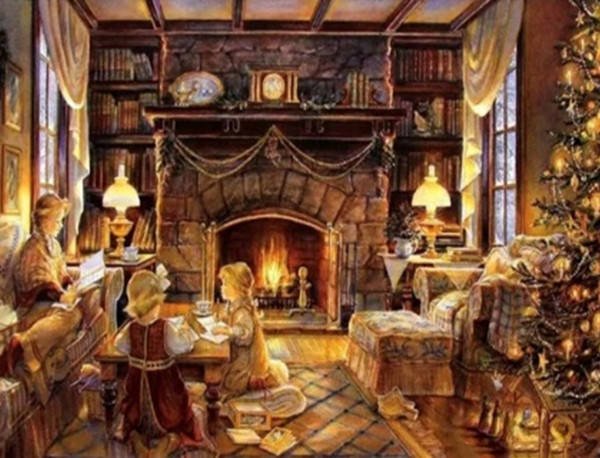 

Алмазная вышивка. Картина на подрамнике "Уютный вечер" , размер 40х50