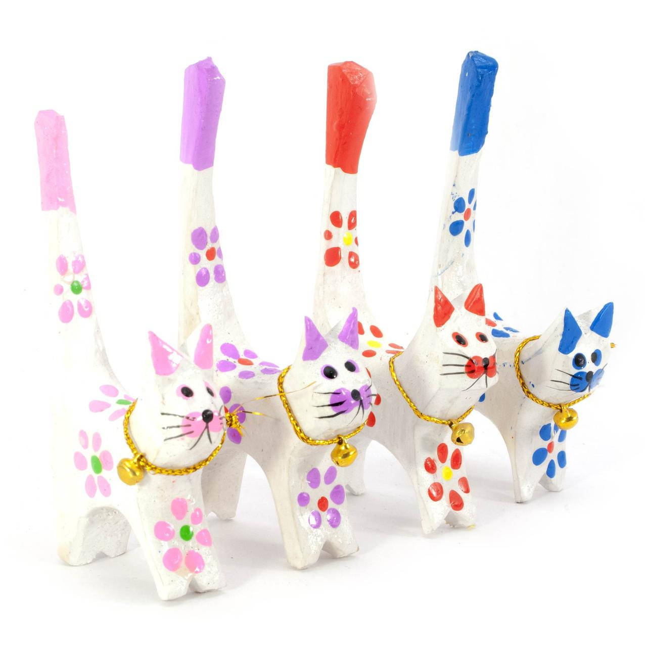 

Статуэтка Кошки деревянные кольцедержатели набор из 4 штук (11х5х7,5 см)