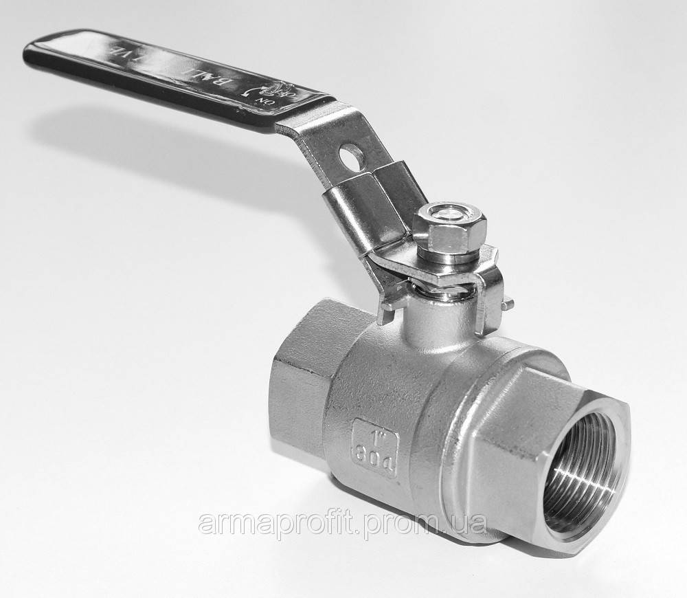 

Кран шаровый нержавеющий резьбовой вн-вн AISI304 Ду25 Ру63