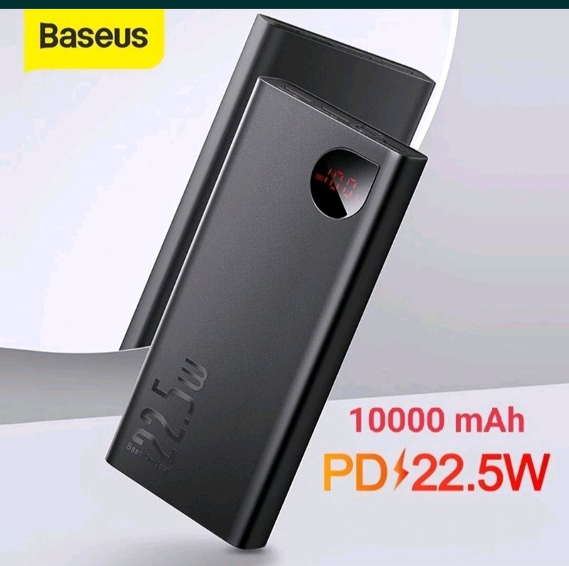 

Повербанк BASEUS Adaman Metal Digital Display 22.5W 10000 mAh. Быстрая зарядка Quick Charge 4.0. P.D. Black