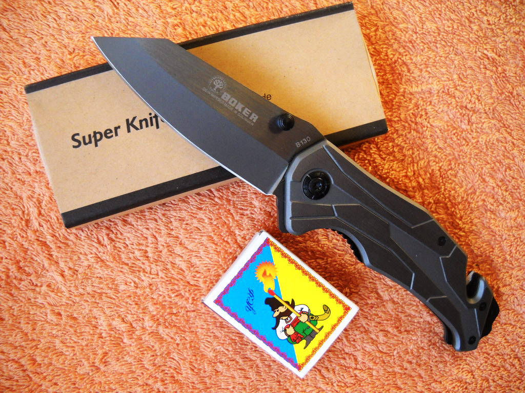 

Нож тактический складной Boker B130 стропорез бита 20 см
