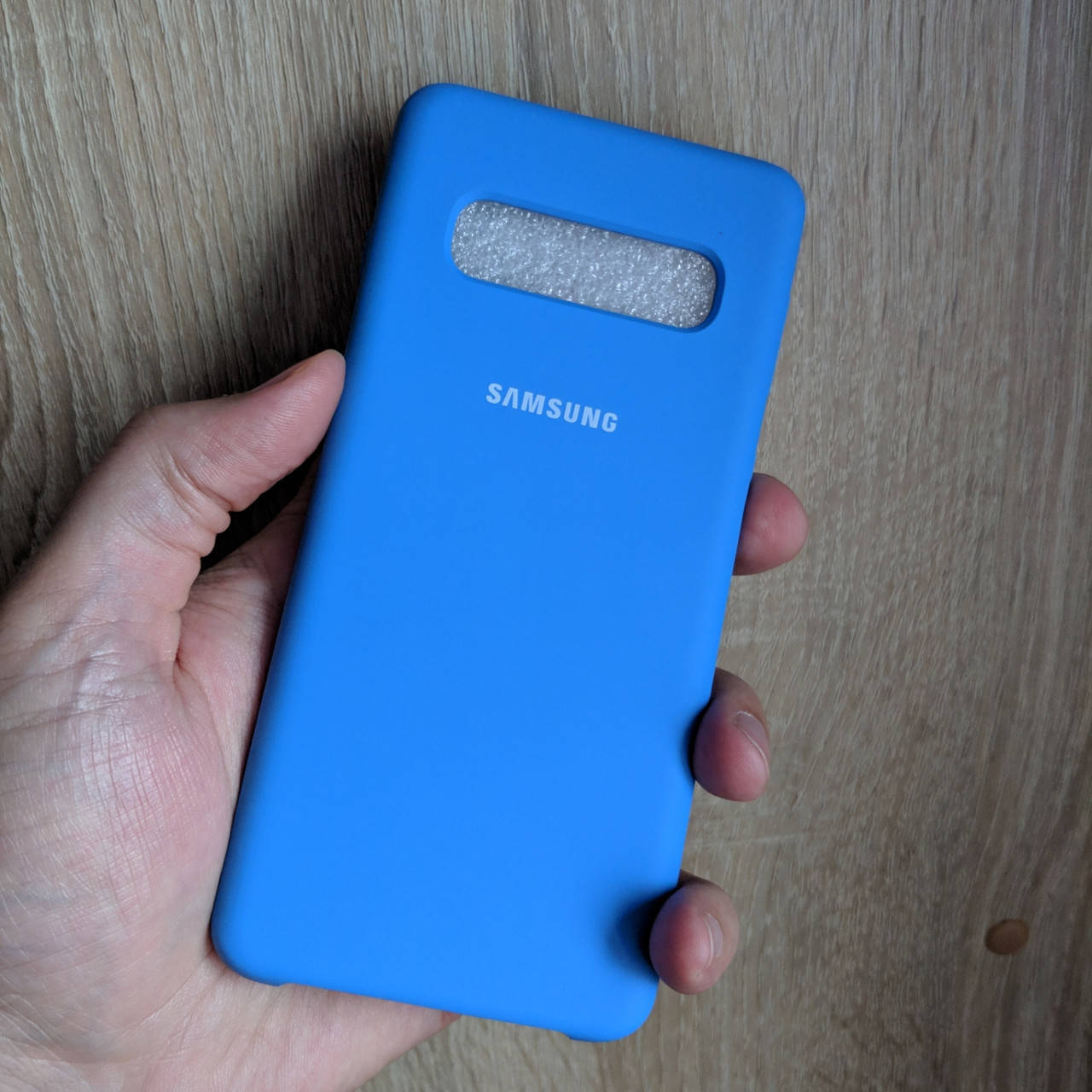 

Чехол-накладка софт тач СИЛИКОН КЕЙС синий для Samsung s10 plus #