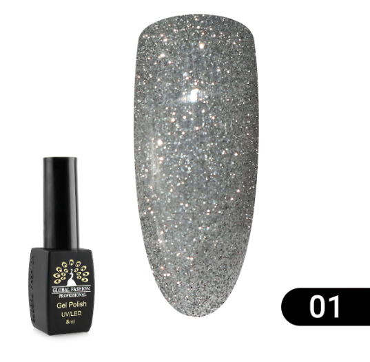 

Гель-лак светоотражающий Disco Shine Spectrum 01 Global Fashion 8мл