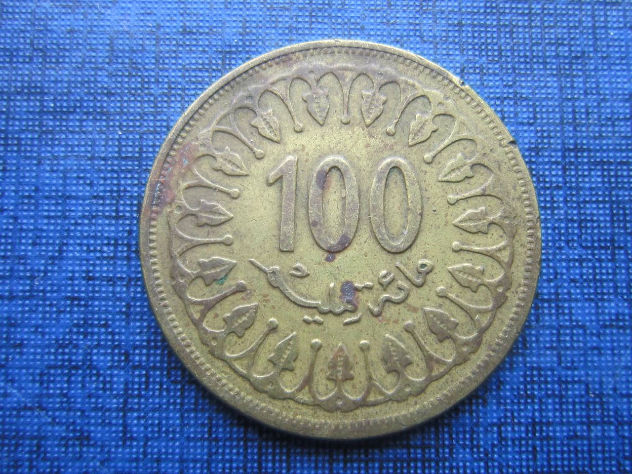 

Монета 100 миллим Тунис 1997 1993 2005 2011 четыре даты цена за 1 монету