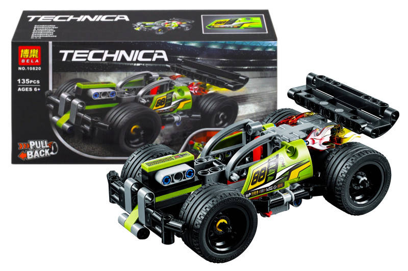 

Конструктор "TECHNIC" "Зеленый гоночный автомобиль" 135дет. В кор. 26*14*7см. /72/, Зелёный
