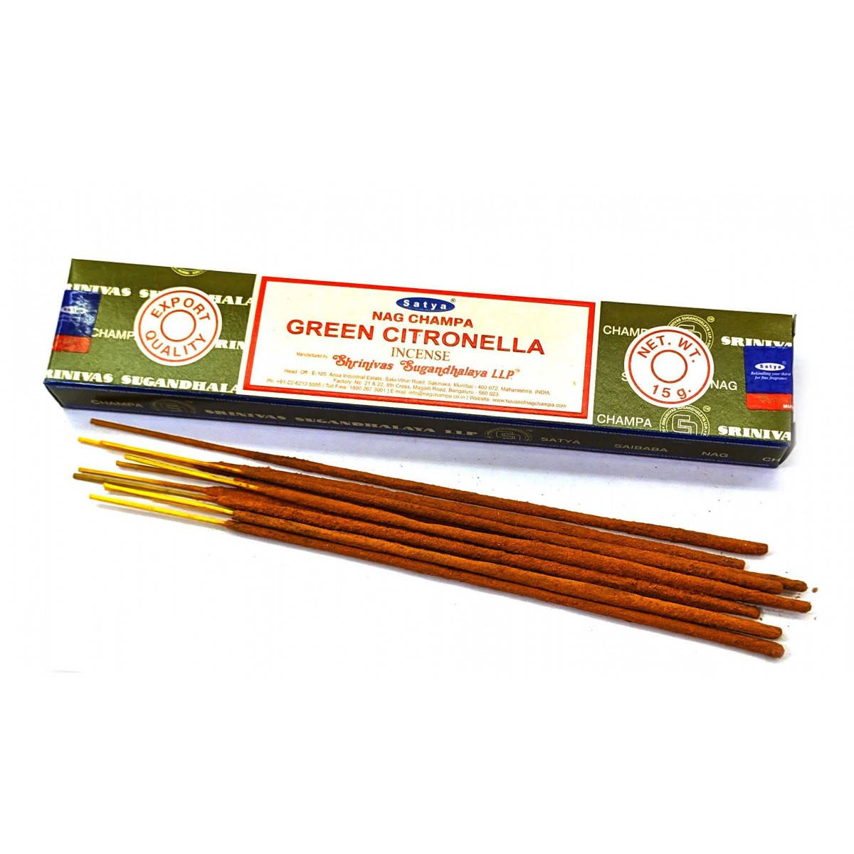 

Аромапалочки Green Citronella (Зеленая Цитронела)(15 гр.)(Satya) масала благовоние