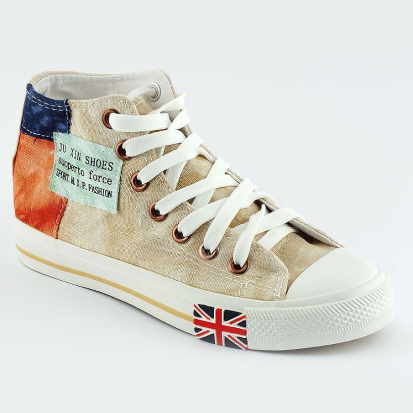 

Кеды бежевые с Британским флагом (высокие) 2 38-39, Бежевый