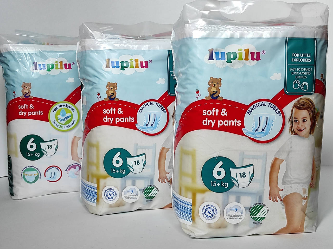

Підгузки-трусики Lupilu Soft & dry Розмір 6, 15+ кг, 54 шт
