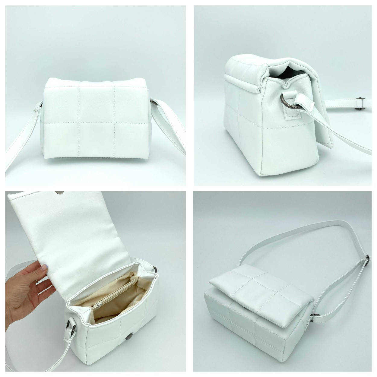 

Cтильная женская маленькая сумка-клатч через плечо, Женские сумки и клатчи из экокожи, Сумка-клатч белая, Белый