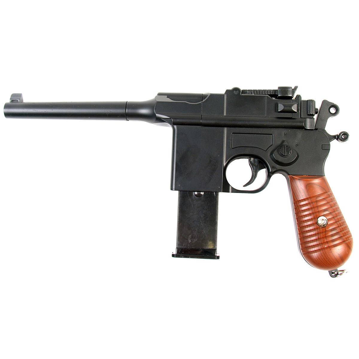 

Игрушечный металлический пистолет G12 (Маузер), два магазина, страйкбол, Черный