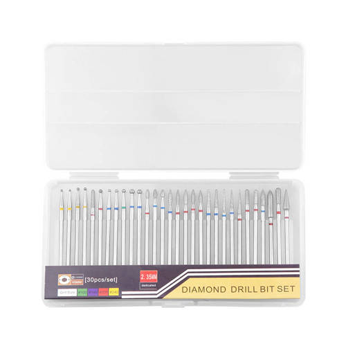 

Насадки фрезы 30шт алмазные, 100-240 грит, для маникюрного фрезера ногтей