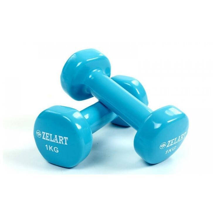 

Гантеля виниловая Zelart Beauty (2x1кг), Синий
