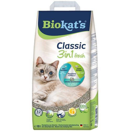 

Наполнитель бентонитовый для кошачьего туалета Biokat's Classic fresh 3in1, 10 кг