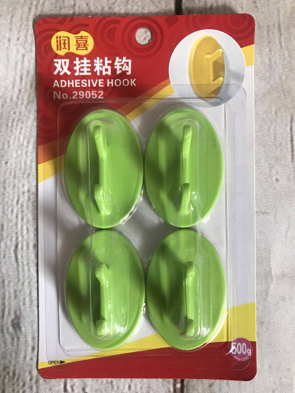 

Крючок - держатель 4шт на самоклеющейся основе для ванной. Овал. Зеленый Кладовка, Зелёный