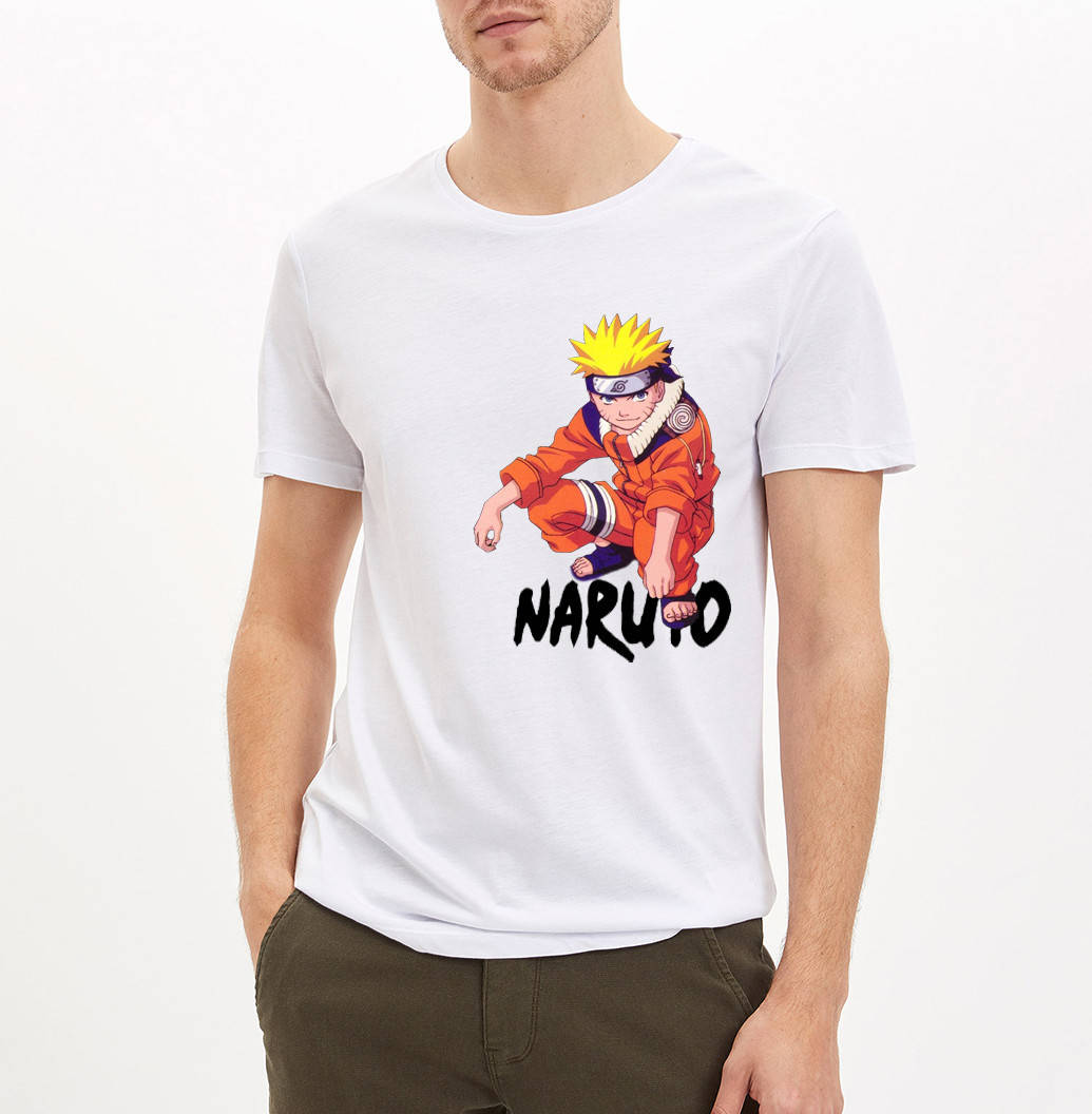 

Футболка NARUTO мужская белая с рисунком на спине