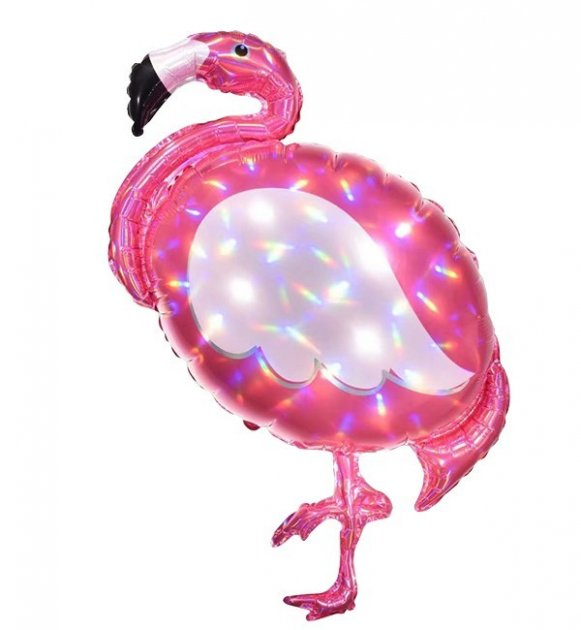 

Фольгированный шарик КНР (100х60 см) Фламинго голографический, Разные цвета