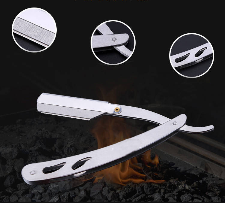 

Профессиональная парикмахерская опасная бритва со сменным лезвием стальная, Красный