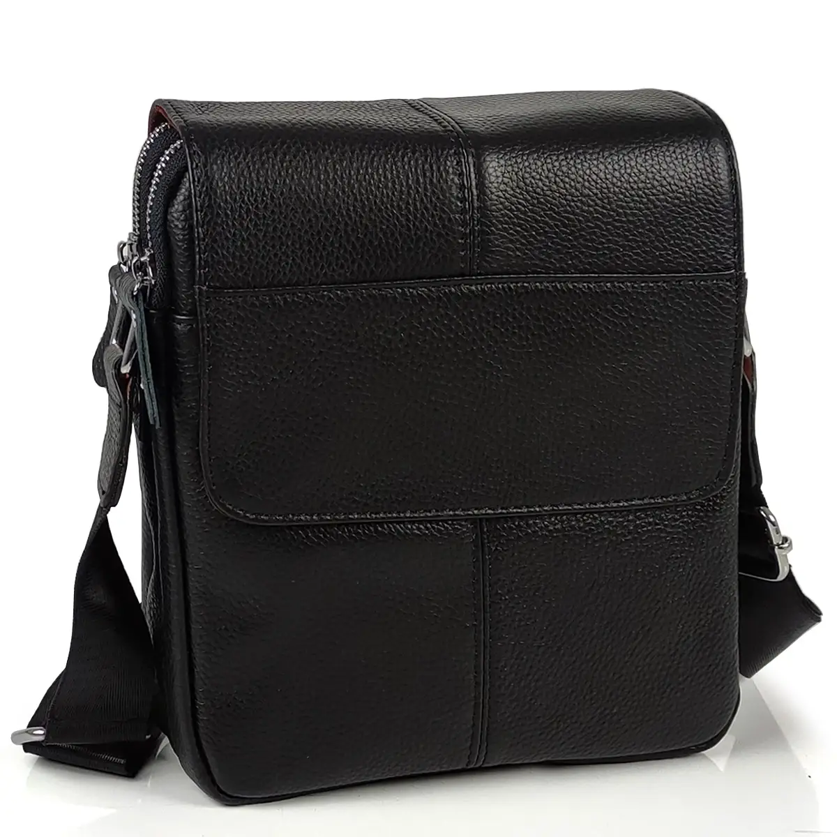 

Мужская кожаная сумка через плечо Tiding Bag A25F-B065A, Черный