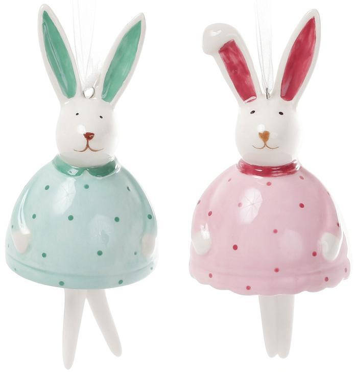 

Подвесная фигурка-колокольчик "Кролик в цветной одежке" 5.3х5.3х9см