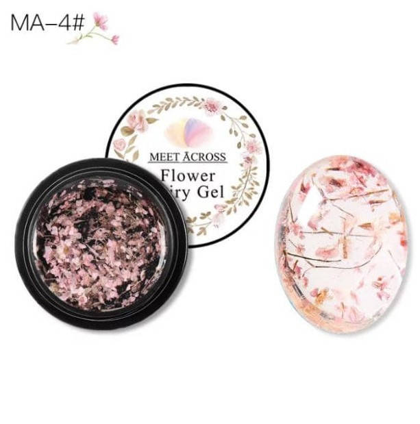 

Гель с сухоцветами Flower Fairy Gel №4 прозрачный с нежно-розовыми цветами